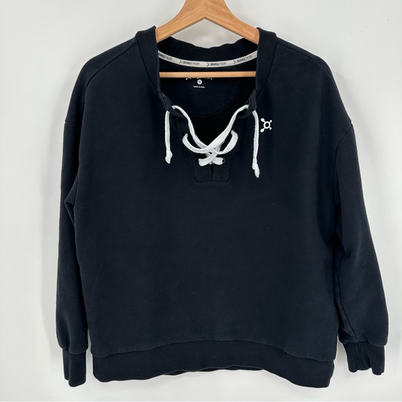 Orangetheory Tops - Orange Theory Lace Up Sweatshirt “More Life” Black Size Medium